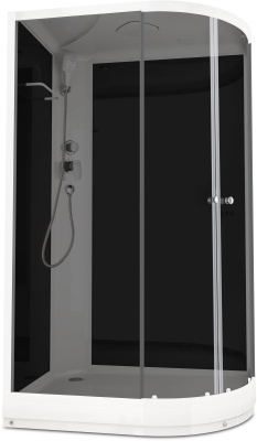 Душевая кабина Domani-Spa Delight 128 120x80 L (тонированное стекло / черные стенки) фотография