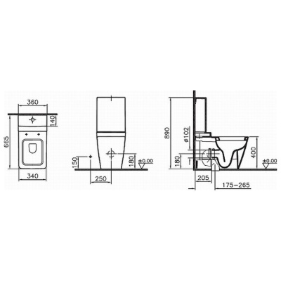 Напольный унитаз Vitra T4 9818B003-7200 с бачком и сиденьем микролифт фотография