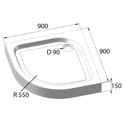 Акриловый поддон BelBagno TRAY-BB-R 90x90 фотография