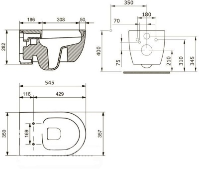 Унитаз подвесной Bocchi V-Tondo Rimless 1416-004-0129 фотография