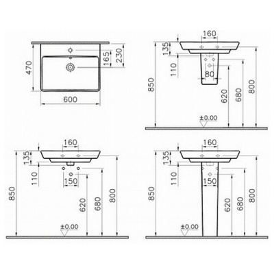 Умывальник Vitra T4 60 см 4451B003-0001 фотография