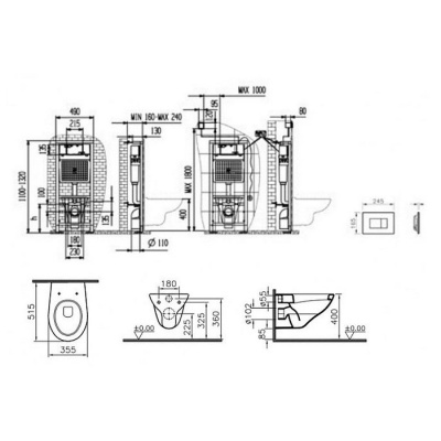 Комплект инсталляция + унитаз Vitra Arkitekt 9005B003-7211 фотография