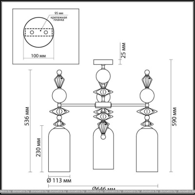 Подвесная люстра Odeon Light Bizet 4893/3C фотография