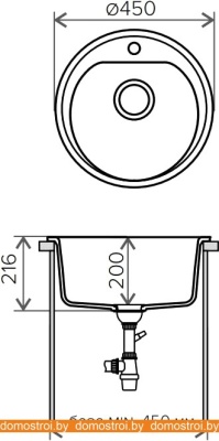 Кухонная мойка Polygran F-05 (серый) фотография