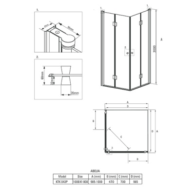 Кабина квадратная Deante Kerria KTK 043P 100х100х200см фотография