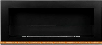 Биокамин BiokominkiGMT 900x400 Slim (черный матовый со стеклом) фотография