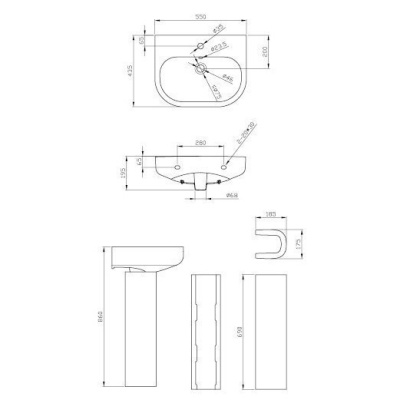 Умывальник BelBagno Vella BB8295L фотография