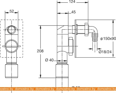 Сифон с переливом Bonomini 3200CR50B9 фотография