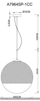 Подвесная люстра Arte Lamp Jupiter Chrome A7964SP-1CC фотография