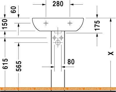 Умывальник Duravit D-Code 60x46 (23106000002) фотография