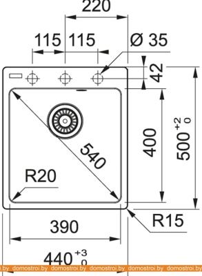 Кухонная мойка Franke Centro CNG 610-39 Fragranite 114.0639.656 (черный матовый) фотография