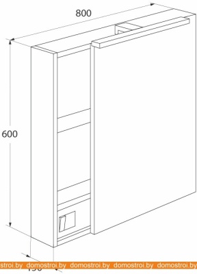 Шкаф с зеркалом IDDIS Mirro 80 MIR8000i99 фотография