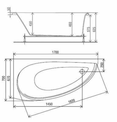 Акриловая ванна Artel Plast Бландина 170x70 R/L фотография