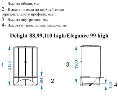 Душевая кабина Domani-Spa Delight 88 High 80x80 (тонированное стекло / черные стенки) с крышей фотография