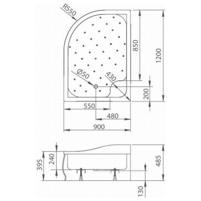 Акриловый поддон Radaway Korfu E L/R 120x90x39.5 фотография