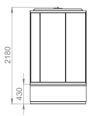 Душевая кабина Domani-Spa Simple high 90x90 (прозрачное стекло / голубые стенки) фотография