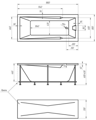 Акриловая ванна 1Marka Raguza 180x80 фотография