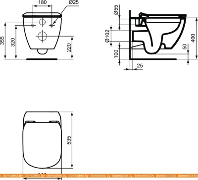 Унитаз Ideal Standard Tesi AquaBlade T007901+T352701+R020467 фотография