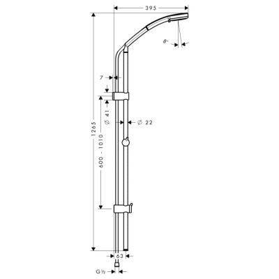 Душевая стойка Hansgrohe Croma 100 [27811000] фотография