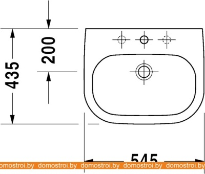 Умывальник Duravit D-Code 54.5x43.5 (0337540000) фотография