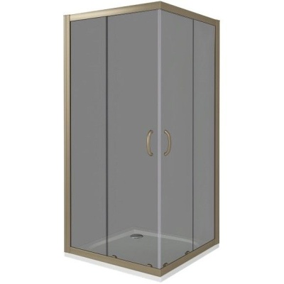 Душевой уголок GoodDoor JAZZE CR-90-B-BR 90x90 стекла коричневые (без поддона) фотография