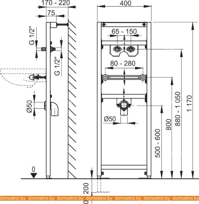 Система инсталляции Alcaplast A104A/1200 фотография