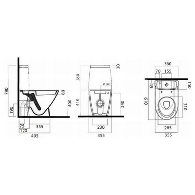 Напольный унитаз Vitra Tres 9730B003-7204 с бачком и сиденьем микролифт фотография