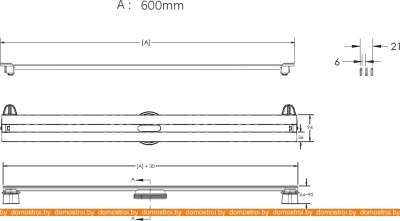 Душевой трап Berges Wasserhaus Super Slim 600 (матовый хром) фотография