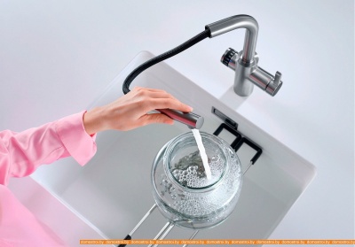 Смеситель Blanco Evol-S Volume с дозатором воды (рычаг слева, хром) фотография