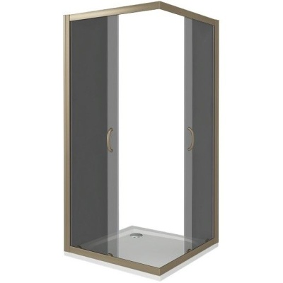 Душевой уголок GoodDoor JAZZE CR-80-B-BR 80x80 стекла коричневые (без поддона) фотография