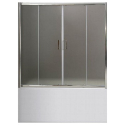 Шторка для ванной BelBagno UNO-VF-2-150/145-P-Cr стекло шиншилла 150x145 фотография