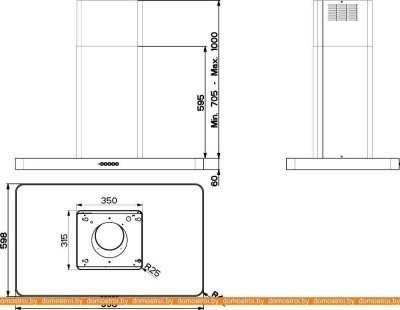 Вытяжка Faber T-Light Isola EV8P WH Matt A100 фотография