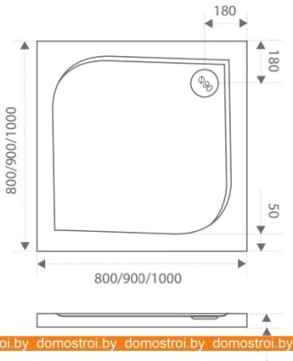 Душевой поддон Good Door Квадро 90x90 Лэйси (бежевый) фотография