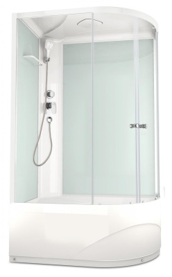 Душевая кабина Domani-Spa Delight 128 high 120x80 L (прозрачное стекло / белые стенки) фотография