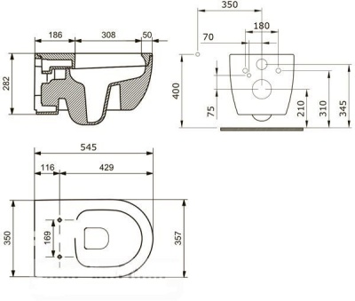 Унитаз подвесной Bocchi V-Tondo Rimless 1416-002-0129 фотография