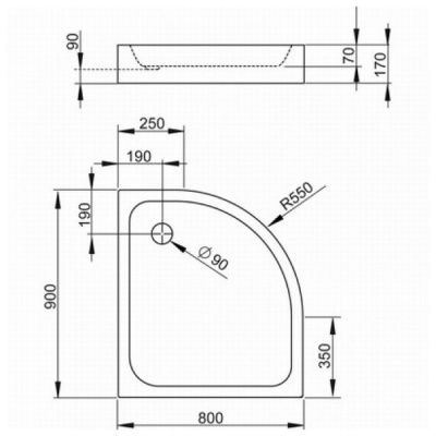 Акриловый поддон Radaway Siros E Compact L/R 90x80x17 фотография