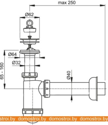 Сифон с переливом Alcaplast A41 фотография