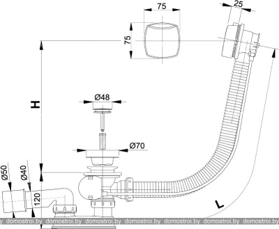 Сифон с переливом Alcaplast A51CR фотография