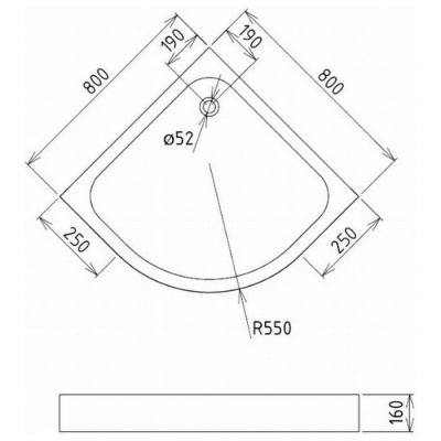 Акриловый поддон Gemy ST06T 80x80x16 фотография