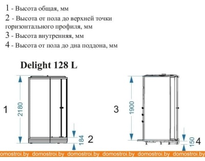Душевая кабина Domani-Spa Delight 128 120x80 L с гидромассажем (черный/тонированное) фотография