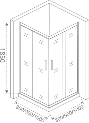 Душевой уголок GoodDoor LATTE CR-80-C-WE 80x80 прозрачные стекла (без поддона) фотография