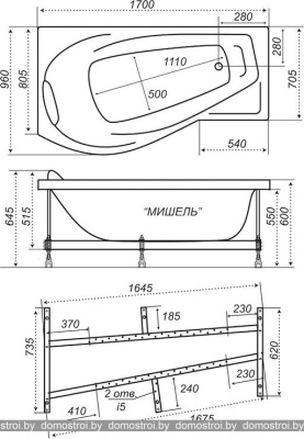 Ванны Triton Мишель R 170x96 фотография
