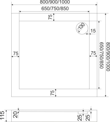 Акриловый поддон GoodDoor Форум 90x90x11,5 фотография