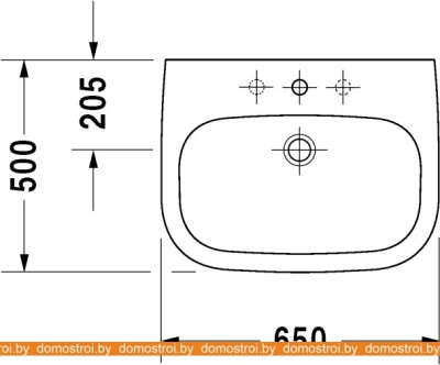 Умывальник Duravit D-Code 65x50 (23106500002) фотография