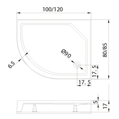 Акриловый поддон New Trendy New Maxima П 100x80x17 B-0283 фотография