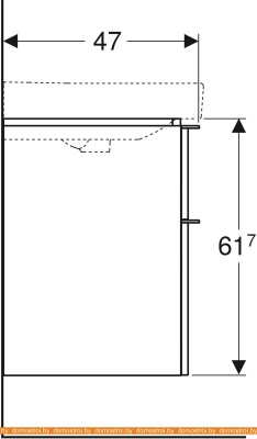 Тумба под умывальник Geberit Smyle Square 90 500.354.JR.1 (темный орех) фотография