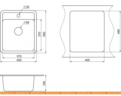 Кухонная мойка Granula 4202 (брют) фотография