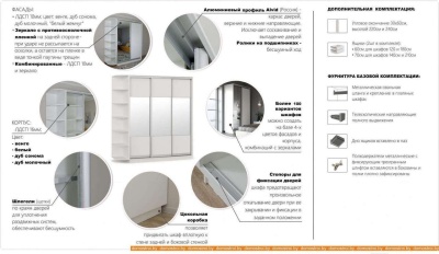 Шкаф-купе Империал Тетрис ЗЗЗ 180x240 (белый жемчуг) фотография