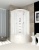Душевая кабина Domani-Spa Elegance high 90x90 (прозрачное стекло / белые акриловые стенки) с крышей с гидромассажем фотография