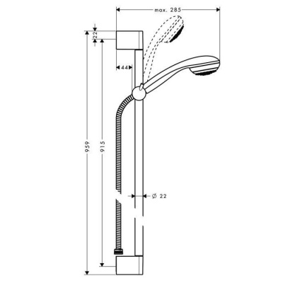 Душевая стойка Hansgrohe Crometta 85 1jet/Unica'Crometta [27729000] фотография